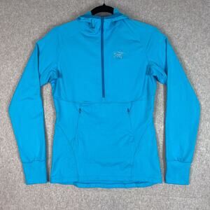Arcteryx Sweatshirt Womens S Blue Zoa Hoody 1/2 Zip Pullover Yellowstone Club